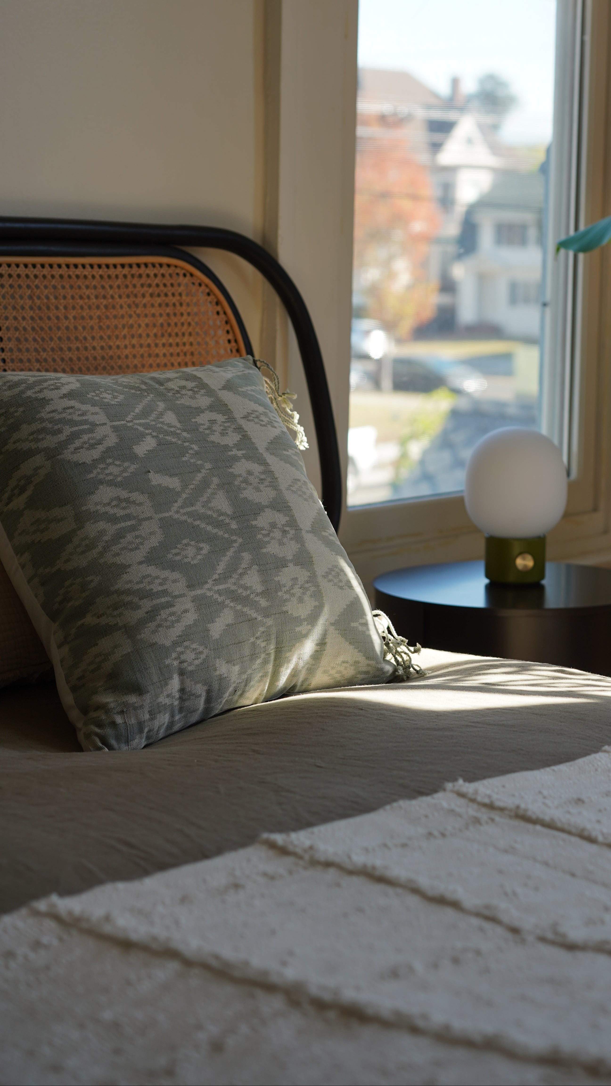 Rote Ikat Dusty Blue - Square