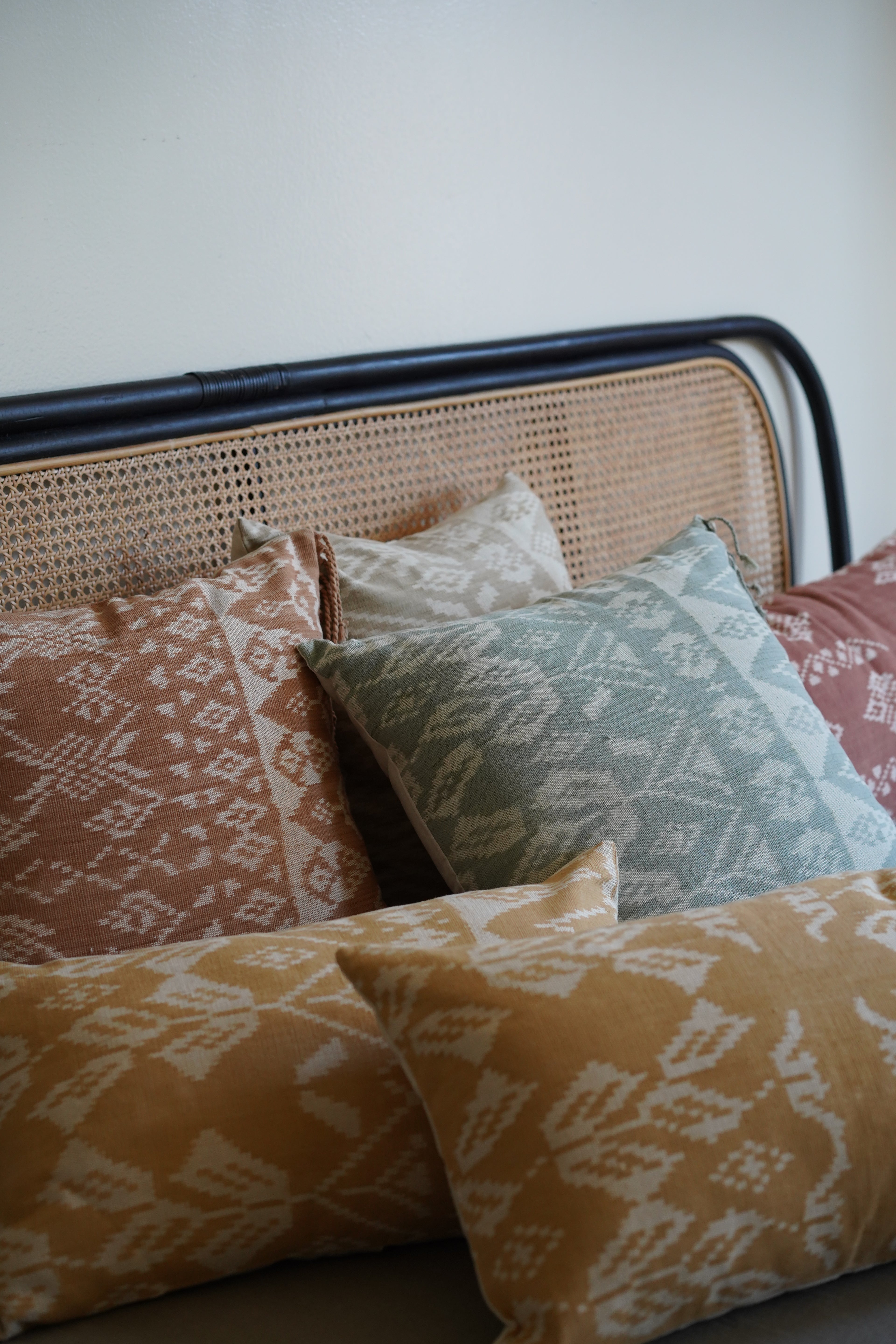 Rote Ikat Dusty Blue - Square