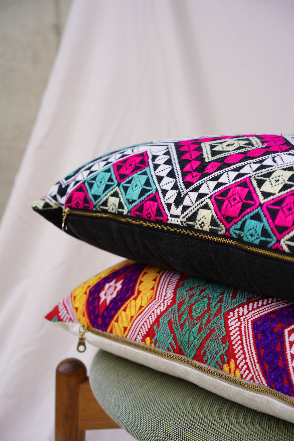 Thai Minority – Silk Brocade Lumbar (Red) Sample Sale