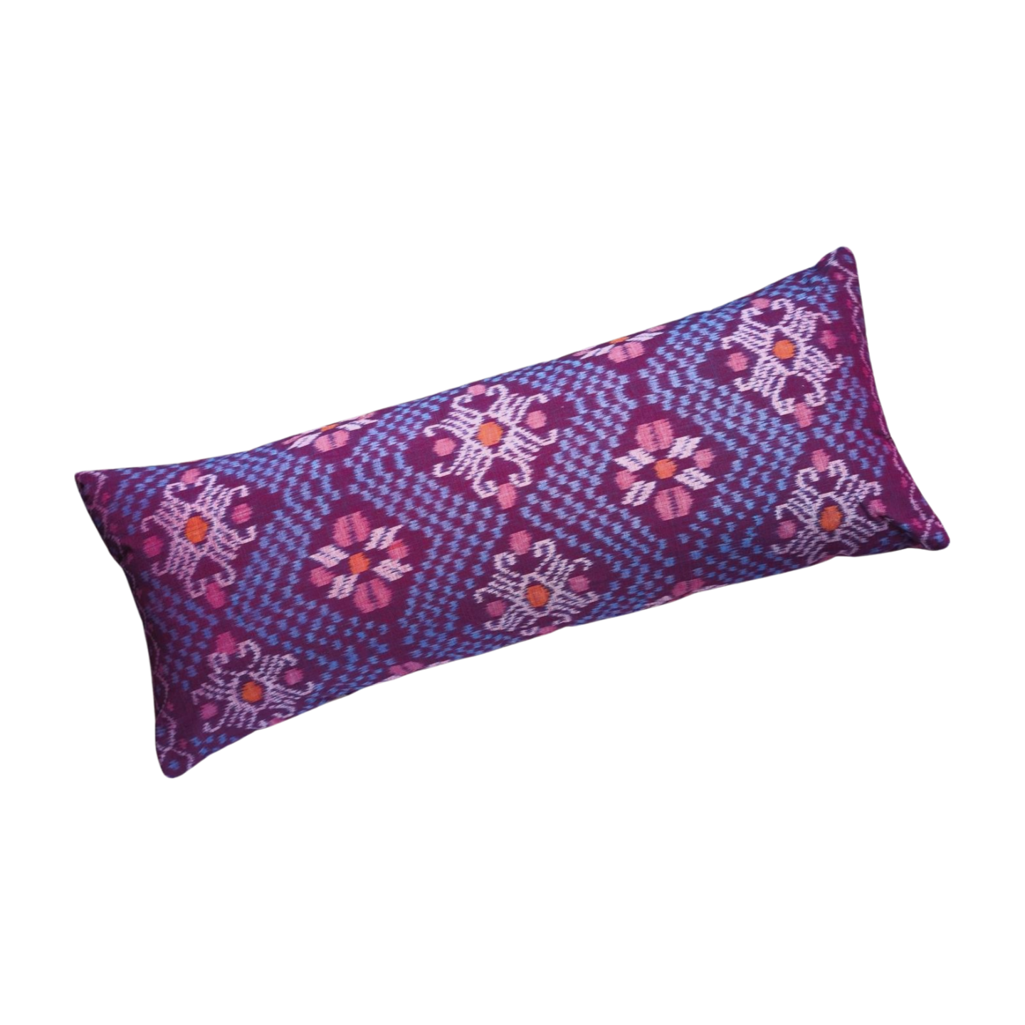 Balinese Ikat Handwoven Lumbar Throw Pillow – Vintage Bali Textile Pillow Cover